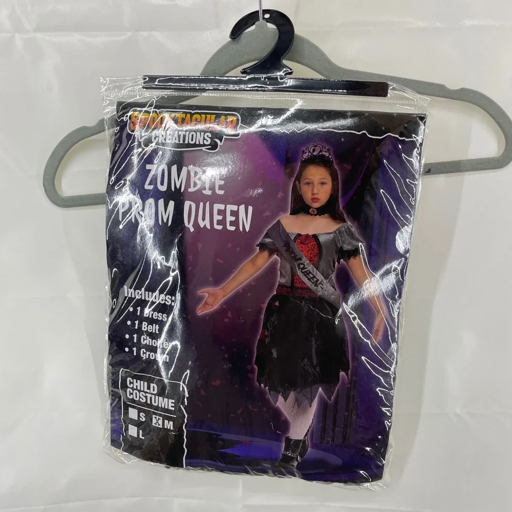 Spooktacular Creations Medium Zombie Prom Queen Costume Grey Black Kids
